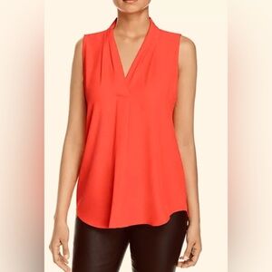 Calvin Klein Coral V-Neck Sleeveless Blouse – Size L
